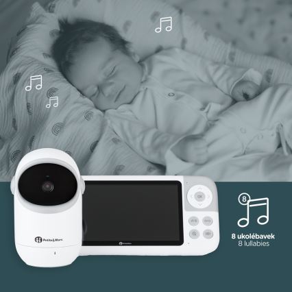 PETITE&MARS - Babymonitor med skärm EVE 5.0 3,8 V 3050 mAh