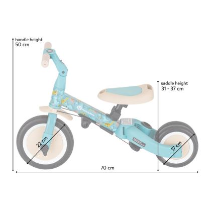 PETITE&MARS - Barntrehjuling 5-i-1 TURBO LIMITED Dino Park