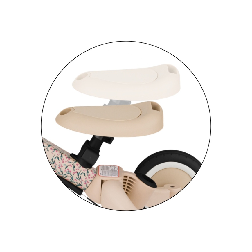 PETITE&MARS - Barntrehjuling 5-i-1 TURBO LIMITED Pink Meadow