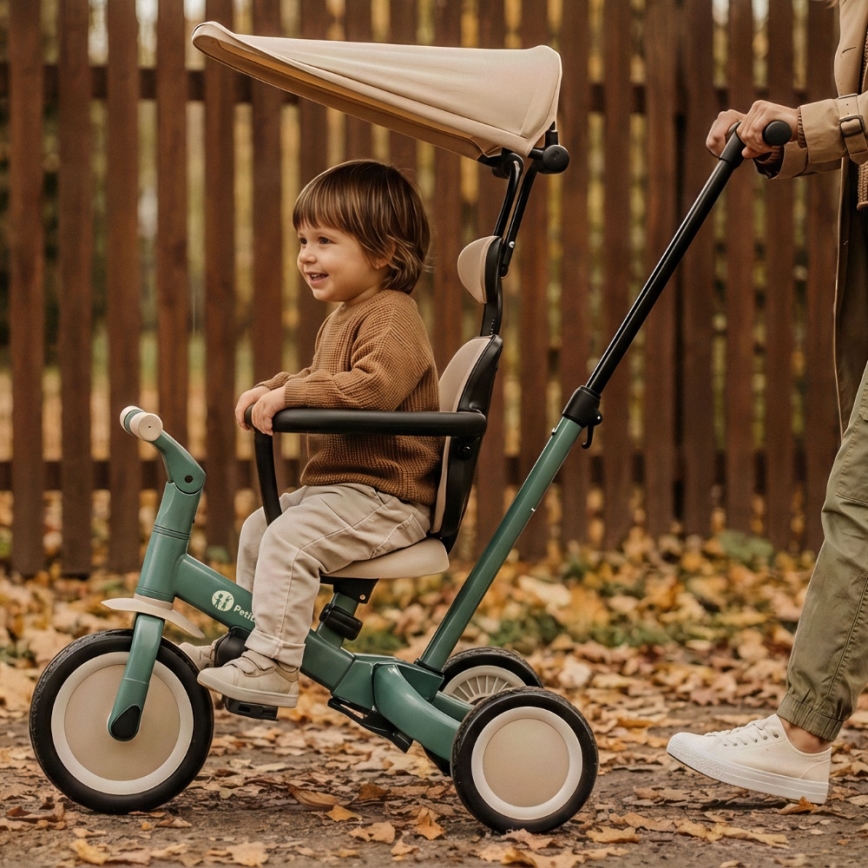 PETITE&MARS - Barntrike 5-i-1 TURBO PLUS Mistgrön