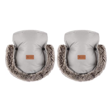 PETITE&MARS - Handmuff för barnvagn FURRY Champagne Shower