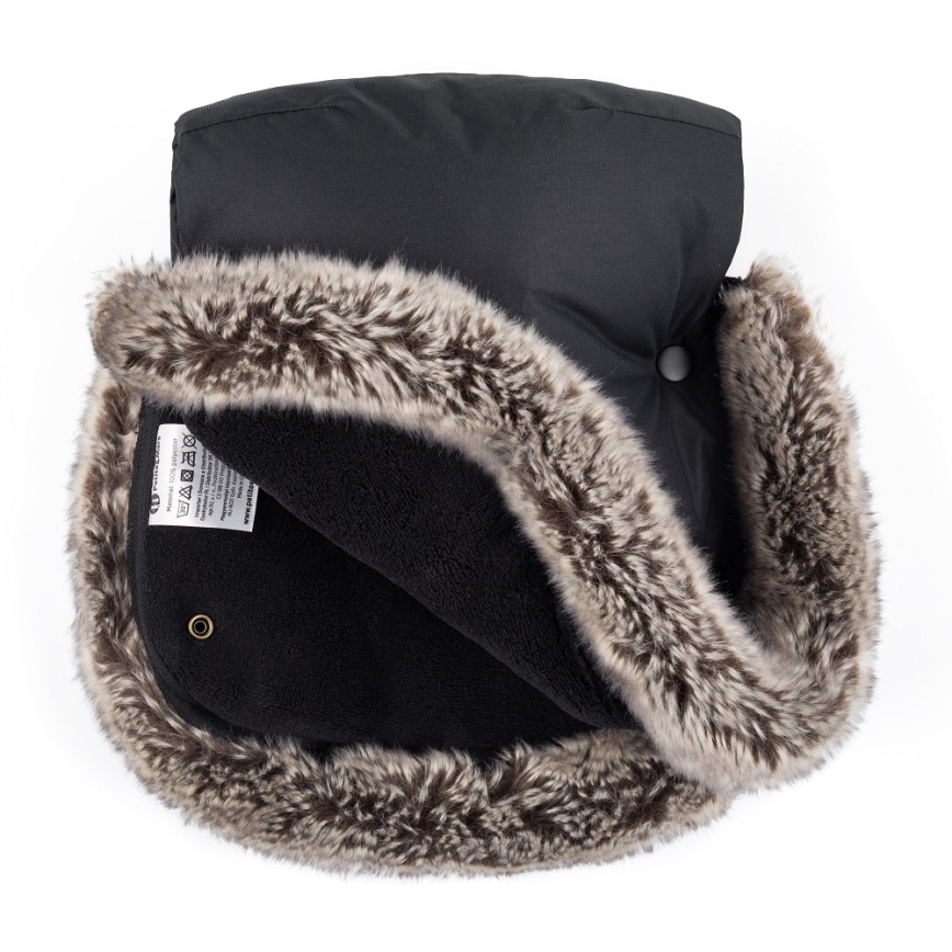 PETITE&MARS - Handmuff för barnvagn FURRY Forever Black