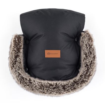 PETITE&MARS - Handmuff för barnvagn FURRY Forever Black