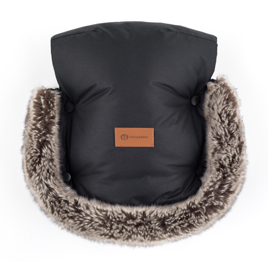 PETITE&MARS - Handmuff för barnvagn FURRY Forever Black