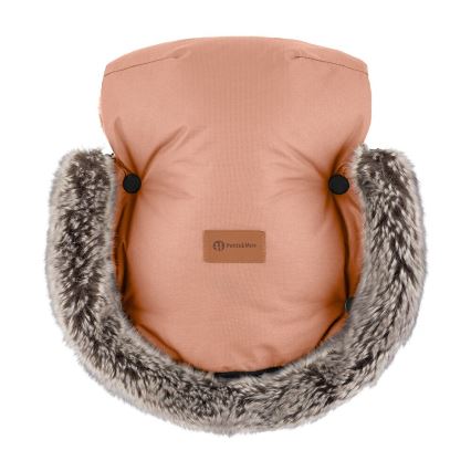 PETITE&MARS - Handmuff för barnvagn FURRY Pastel Peach