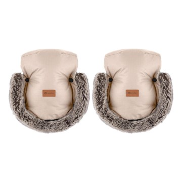 PETITE&MARS - Handmuff för barnvagn FURRY Ros Petal