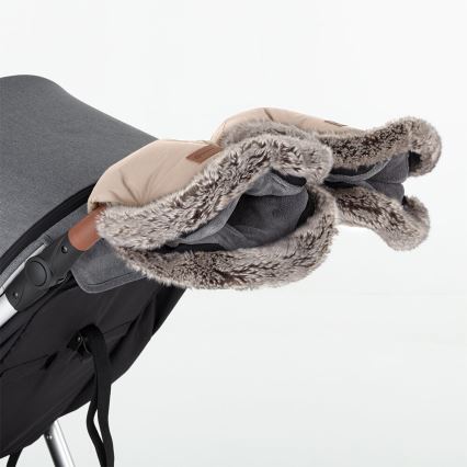 PETITE&MARS - Handmuff för barnvagn FURRY Ros Petal
