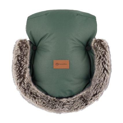 PETITE&MARS - Handmuff för barnvagn FURRY Veritable Khaki