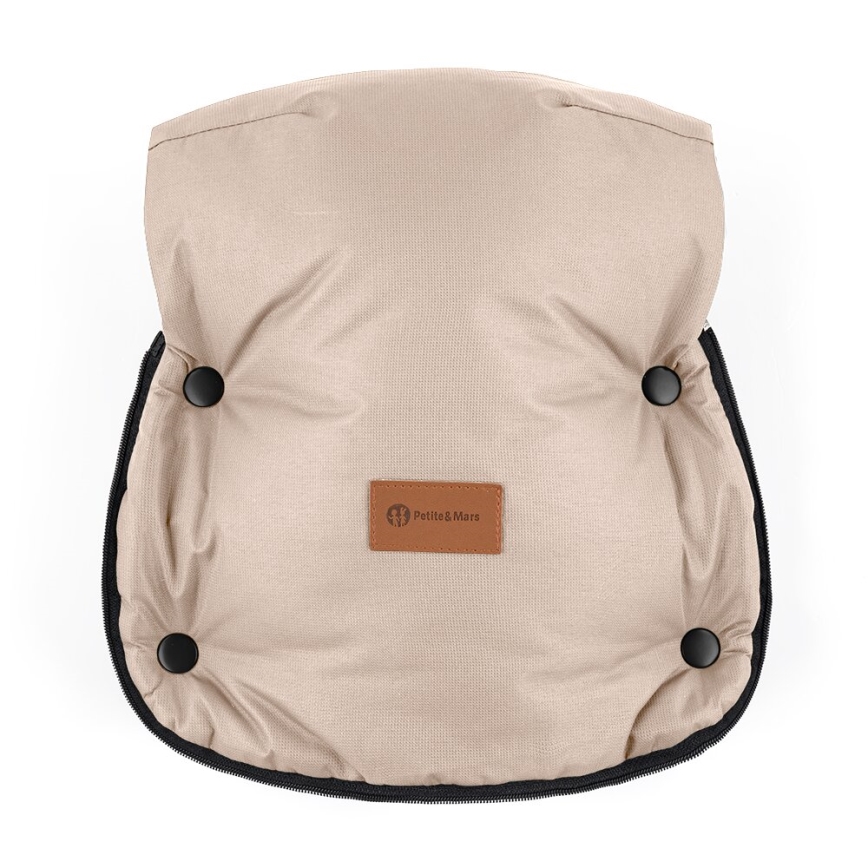 PETITE&MARS - KIT Baby åkpåse 4i1 ARCTIC + handmuff för barnvagn FURRY Ros Petal