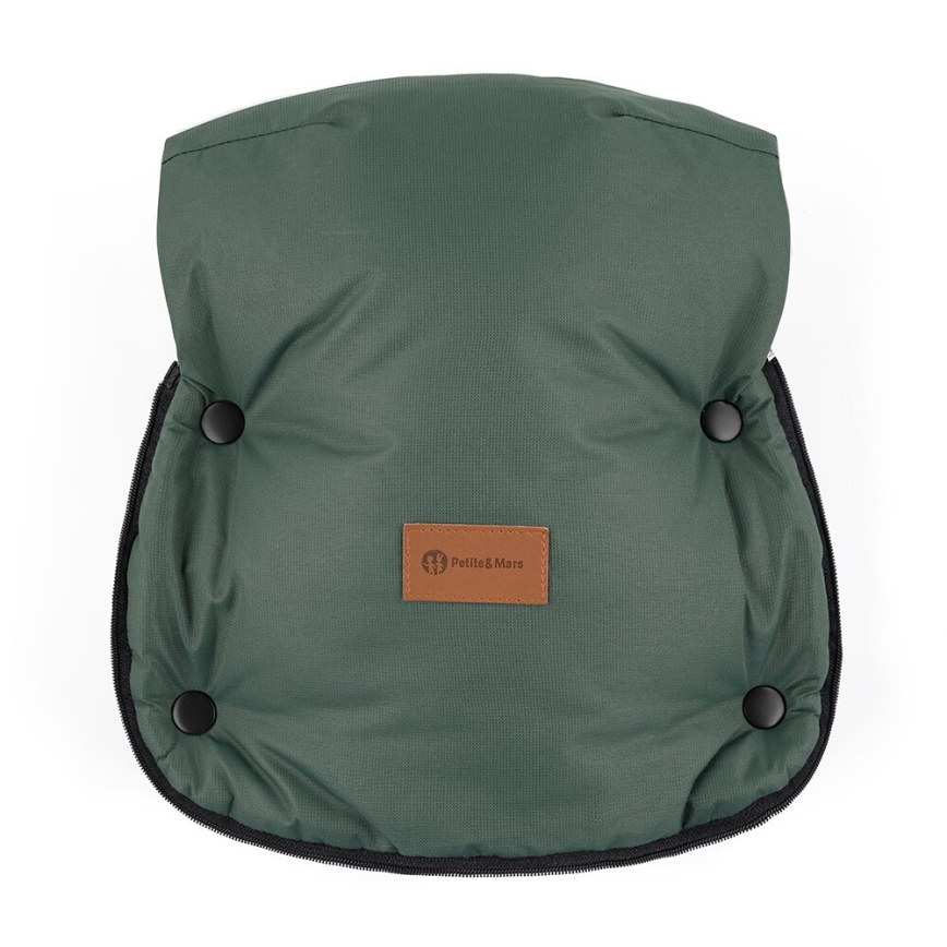 PETITE&MARS - KIT Baby åkpåse 4i1 ARCTIC + handmuff för barnvagn FURRY Veritable Khaki
