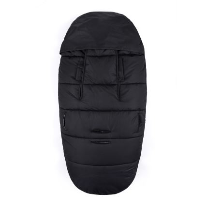 PETITE&MARS - KIT Baby åkpåse 4i1 COMFY + handmuff för barnvagn FURRY Forever Black