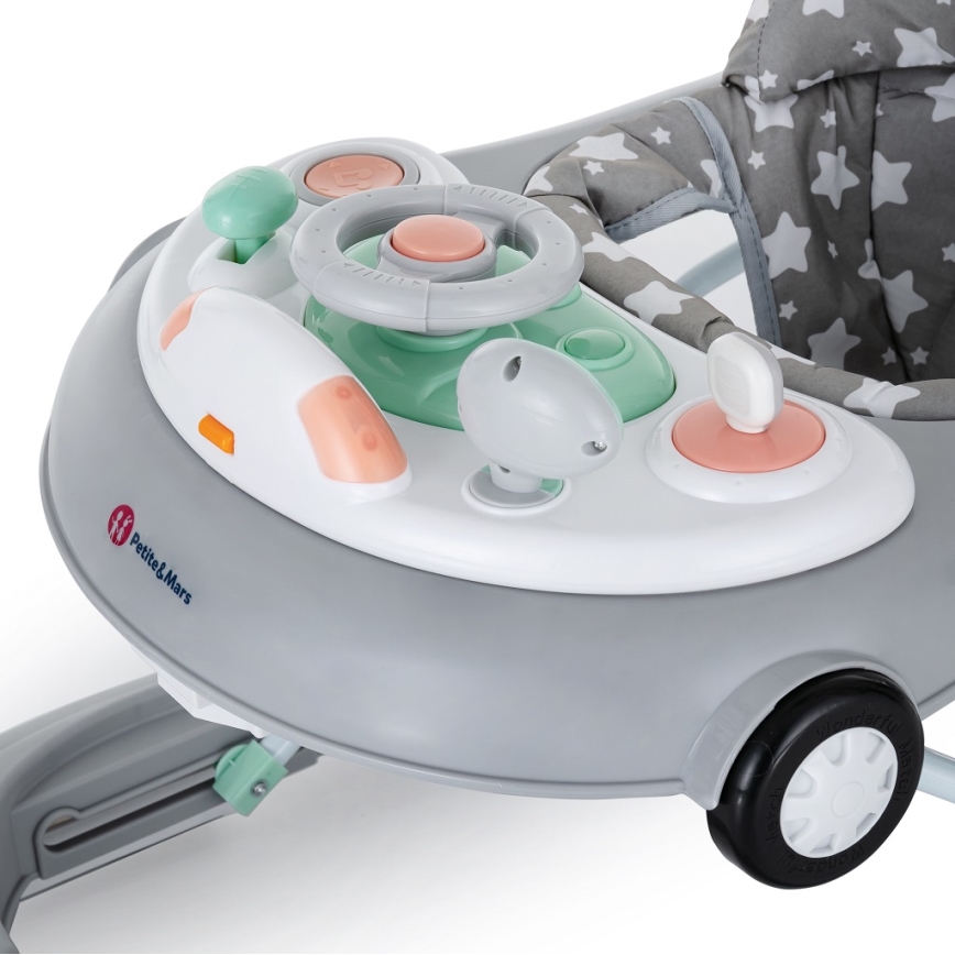 PETITE&MARS - Lära gå stol med musik CABRIO grå