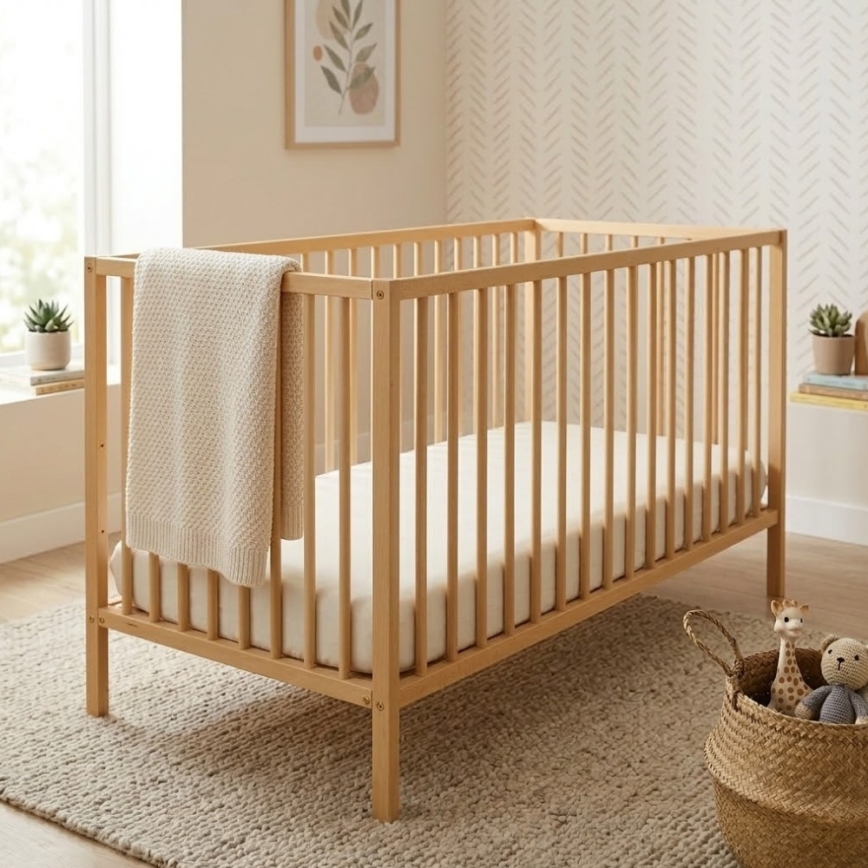 PETITE&MARS - Spjälsäng NELA BEECH 120x60 cm bok