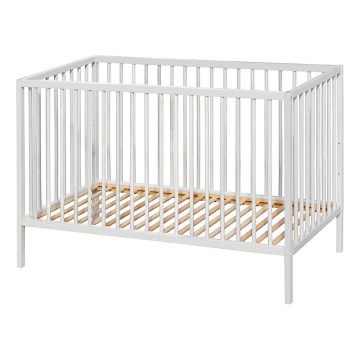 PETITE&MARS - Spjälsäng NELA BEECH 120x60 cm vit/bok