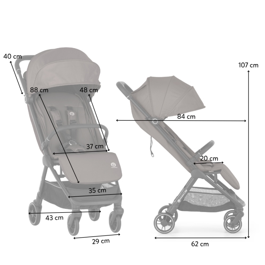 PETITE&MARS - Sportvagn ZIP Creamy Cocoa