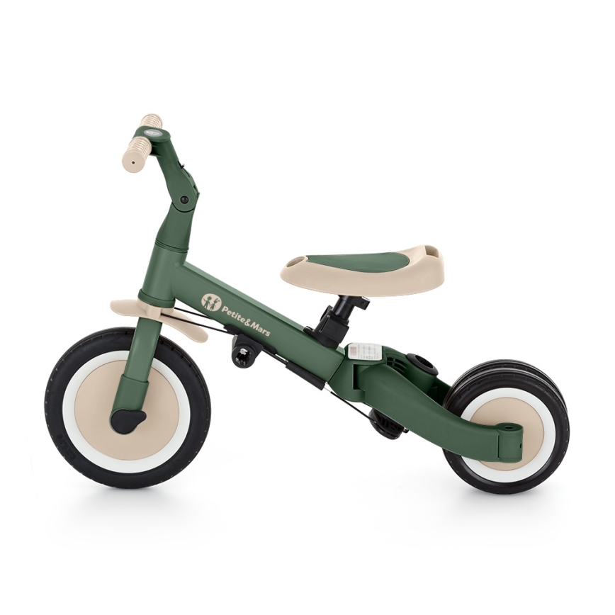PETITE&MARS - Trehjuling för barn 5-i-1 TURBO PLUS Misty Green