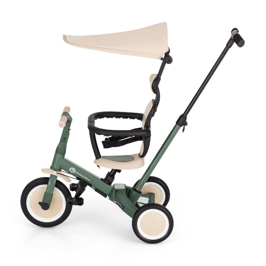PETITE&MARS - Trehjuling för barn 5-i-1 TURBO PLUS Misty Green