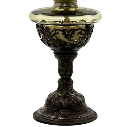 Petroleumslampa RŮŽENA 50 cm skogsgrön med tennbeslag