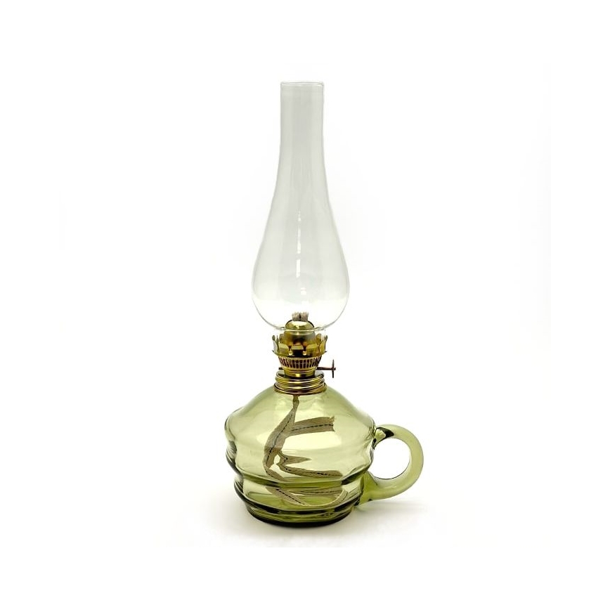 Petroleumslampa KLÁRA 34 cm skogsgrön