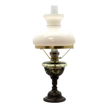 Petroleumslampa RŮŽENA 50 cm skogsgrön med tennbeslag