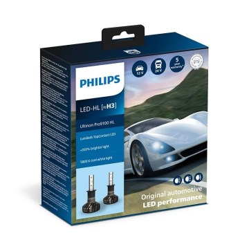 Philips 11336U91X2 - SET 2x LED-bilampor Ultinon Pro9100 H3 PK22s/13,2W/12/24V 5800K
