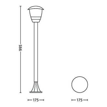 Philips 15383/31/16 - Utomhuslampa MYGARDEN CREEK 1xE27/60W/230V