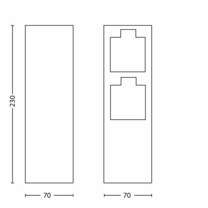 Philips 17108/47/16 - Kolumn med eluttag för utomhusbruk MYGARDEN ROCK 230V IP44 SCHUKO