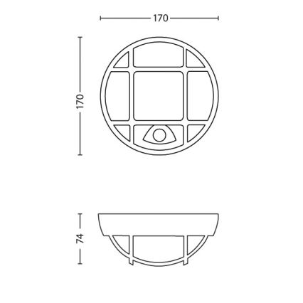 Philips 17319/30/16 - LED utomhus Väggbelysning med sensor EAGLE 1xLED/3W