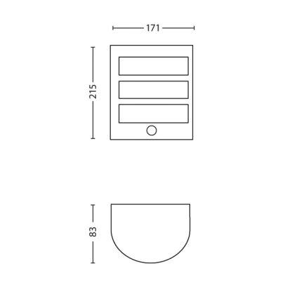 Philips - Utomhusarmatur med sensor, LED/6W/230V, IP44