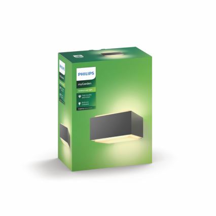 Philips 17337/93/PN – Utomhus Väggbelysning HEDGEHOG 1×E27/42W/230V IP44