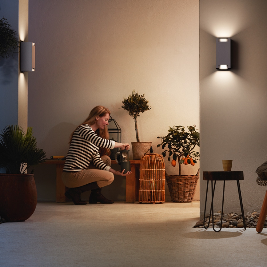 Philips 17339/48/PN - Utomhus Väggbelysning MYGARDEN TROWEL 2xGU10/5W