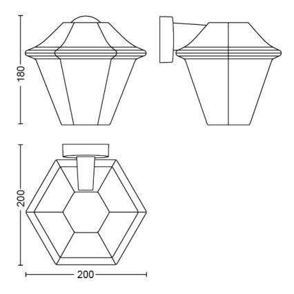 Philips 17386/43/PN - Utomhus Väggbelysning MYGARDEN CURASSOW 1xE27/42W
