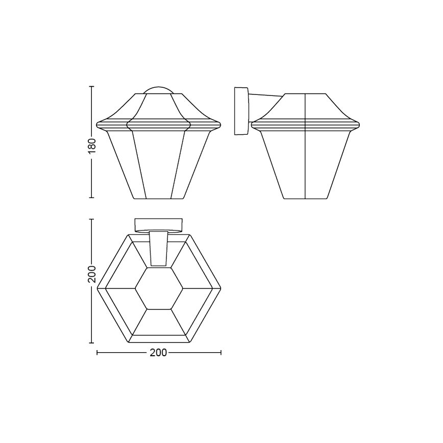 Philips 17386/43/PN - Utomhus Väggbelysning MYGARDEN CURASSOW 1xE27/42W