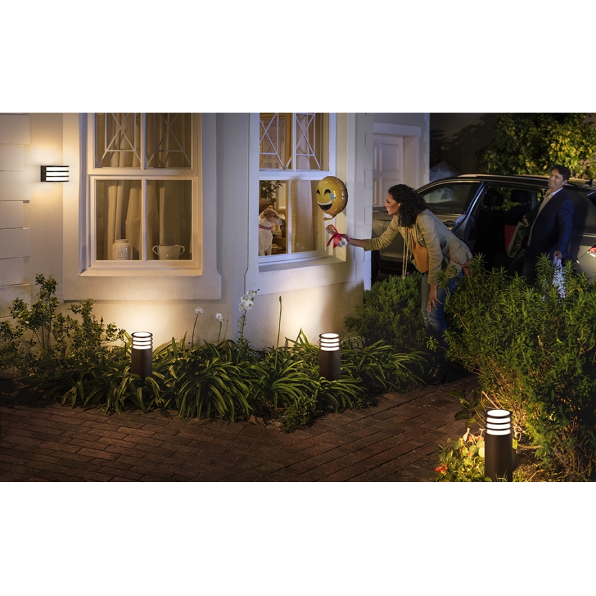 Philips - LED dimbar utomhusvägglampa Hue LUCCA 1xE27/9,5W/230V IP44