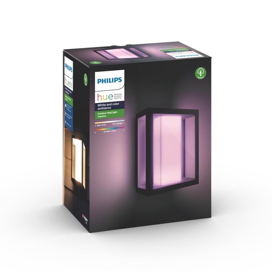Philips - LED RGBW Dimbart utomhus vägglampa Hue IMPRESS 2xLED/8W/230V IP44