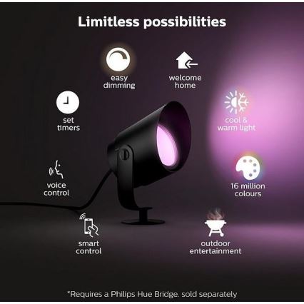 Philips - LED RGB Dimbar utomhuslampa Hue LILY LED/15W/230V IP65