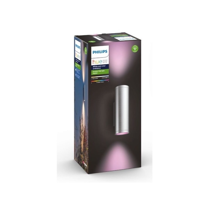 Philips - LED RGBW Dimbar vägglampa utomhus Hue APPEAR 2xLED/8W/230V IP44