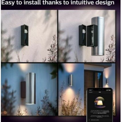 Philips - LED RGBW Dimbar vägglampa utomhus Hue APPEAR 2xLED/8W/230V IP44