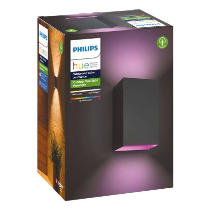 Philips - LED RGBW Dimbar vägglampa utomhus Hue RESONATE 2xLED/8W/230V 2000-6500K IP44