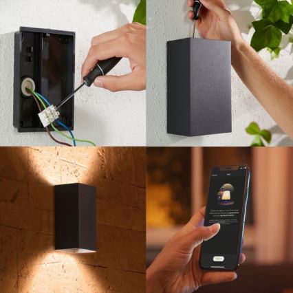 LED RGBW Dimbar vägglampa utomhus Hue RESONATE 2xLED/8W/230V 2000-6500K IP44