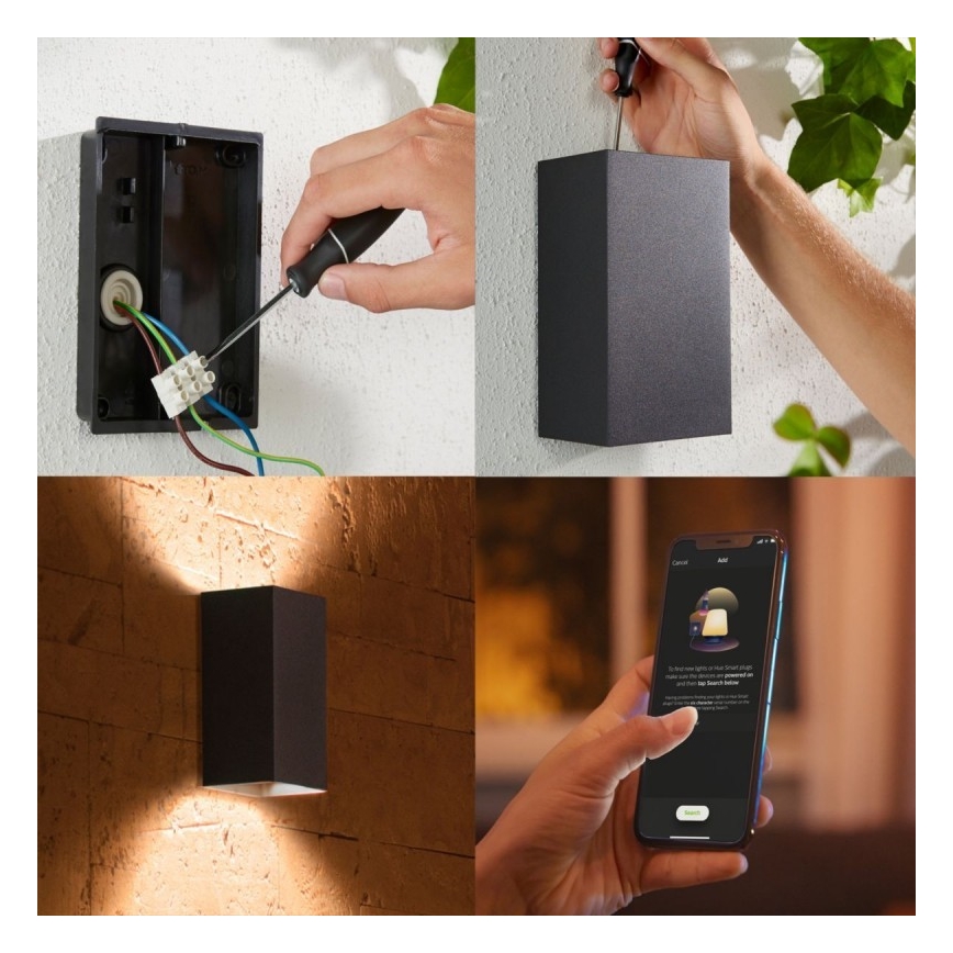 LED RGBW Dimbar vägglampa utomhus Hue RESONATE 2xLED/8W/230V 2000-6500K IP44