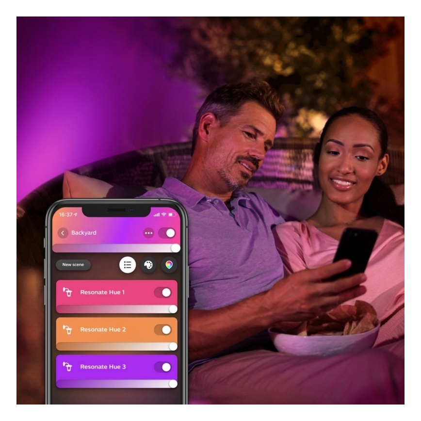 LED RGBW Dimbar vägglampa utomhus Hue RESONATE 2xLED/8W/230V 2000-6500K IP44