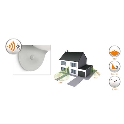 Philips 17808/87/16 - LED Solarlampa med rörelse- och skymningssensor MYGARDEN DUSK 1xLED/1W/3,7V 2200 mAh IP44