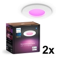 Philips - 2-pack LED RGBW dimbara infällda badrumsarmaturer Hue SLIM LED/8,3W/230V 2000-6500K vit IP44