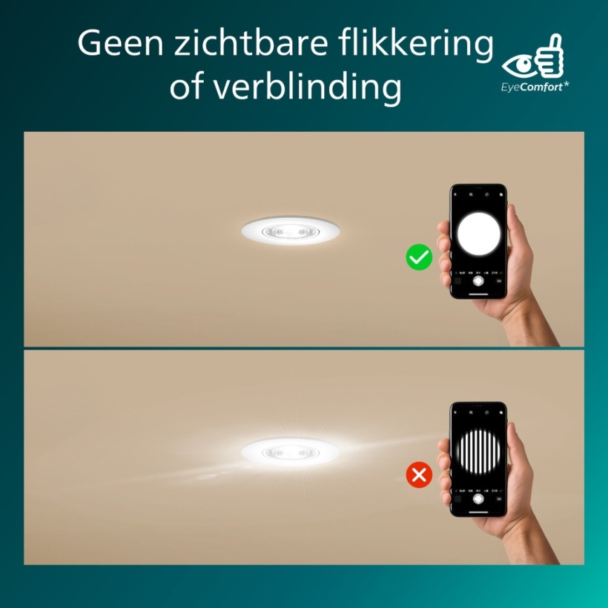 Philips - Set om 3 dimbara LED-inbyggnadsarmaturer CILANTRO LED/5W/230V 2700K svart