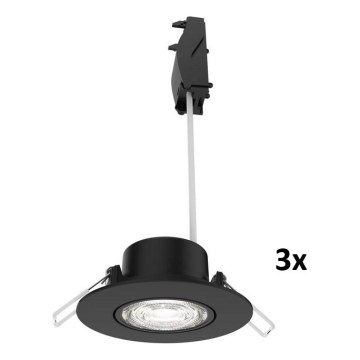 Philips - 3-pack dimbara infällda downlights CILANTRO LED/5W/230V 4000K svart