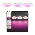 Philips - 3-pack dimbara LED RGBW infällda badrumsarmaturer Hue SLIM LED/8,3W/230V 1000-20000K vit P44