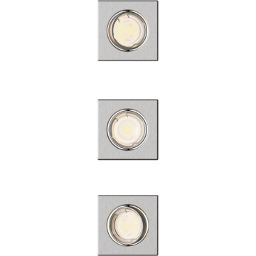 Philips - 3-pack infällda armaturer PERIDOT 1xGU10/7W/230V, silver