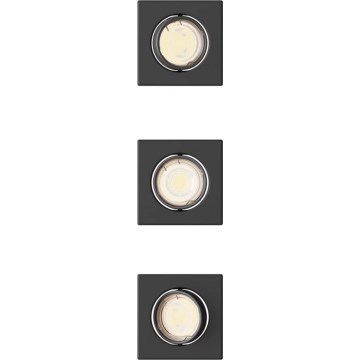 Philips - 3-pack infällda taklampor PERIDOT 1xGU10/7W/230V svart