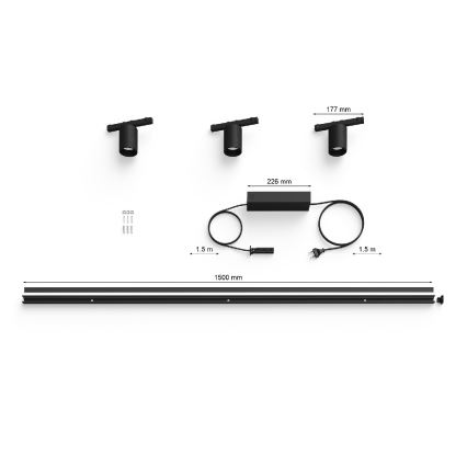 Philips - SET OM 3 LED RGB Dimbara armaturer för Hue-skena PERIFO LED RGB/15,6W/230V 2000-6500K